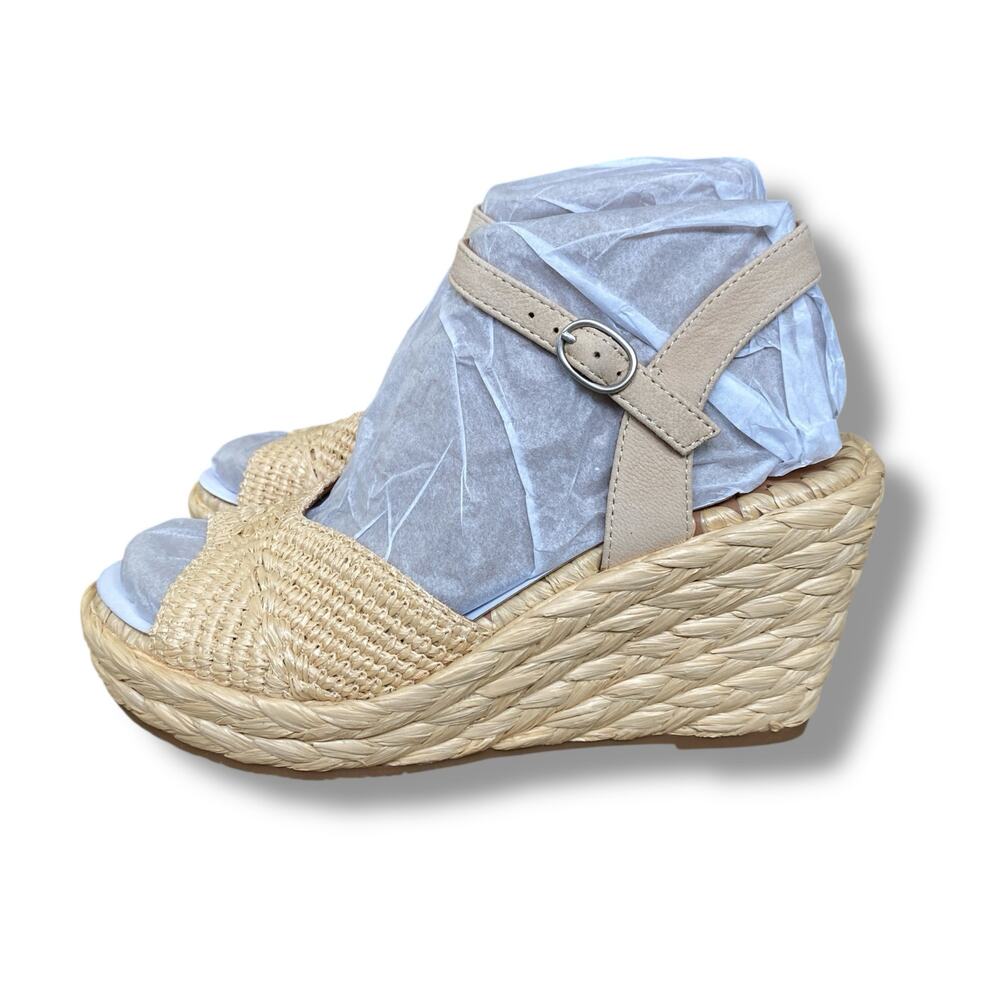New Gentle Souls by Kenneth Cole Nomi Raffia Wedge Sandals Sz 6M Espidrille - Picture 11 of 16